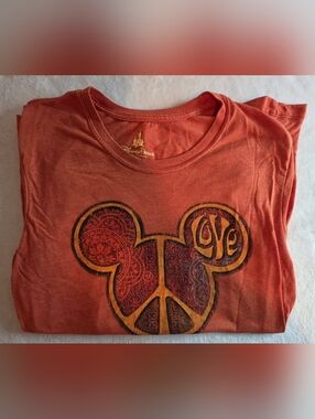 Disney Parks Mickey Mouse Peace Sign Love Graphic Tee Shirt XL
